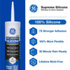 GE Supreme White Silicone Window and Door Sealant 10.1 oz (Pack of 12)
