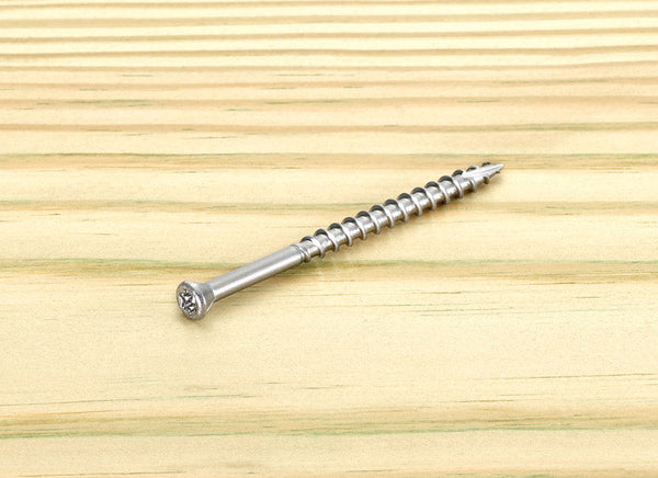 Tornillos para cubierta con cabeza embellecedora en forma de estrella plateada Starborn Deckfast n.º 8 x 3 pulg., paquete de 2000