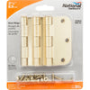 National Hardware 3-1/2 in. L Satin Brass Door Hinge 3 pk - Open Box