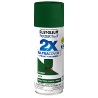 Rust-Oleum Painter's Touch 2X Ultra Cover Satin Seaweed Paint+Primer Spray Paint 12 oz (Pack of 6)