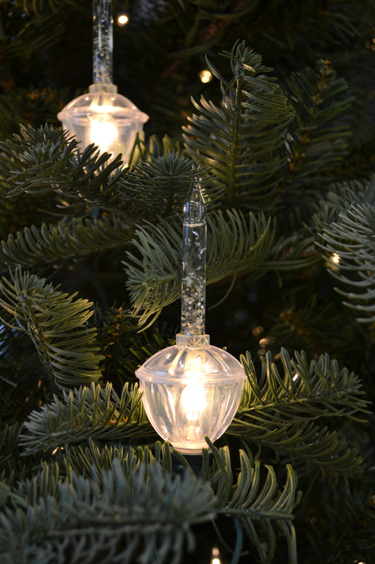 Holiday Bright Lights Clear Bulb Silver Glitter 7-Bulb Christmas Bubble Light Set