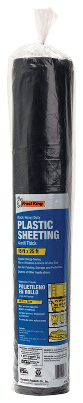 Frost King Plastic Sheeting 4 mil X 15  W X 25 ft. L Plastic Black - Deal of The Week
