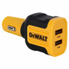 DeWalt Black/Yellow 24W 2-Port Mobile USB Charger for Any USB-Powered Device