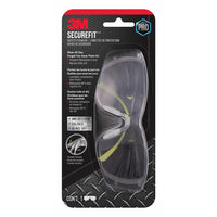 3M SecureFit Anti-Fog Safety Glasses Clear Lens Black/Green Frame 1 pc - Open Box