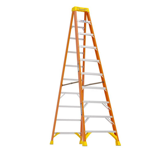 Werner 10 ft. H Fiberglass Step Ladder Type IA 300 lb. capacity