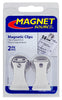 Magnet Source 1.8 in. L X 1 in. W Silver Clip Magnetic Clips 3 lb. pull 2 pc