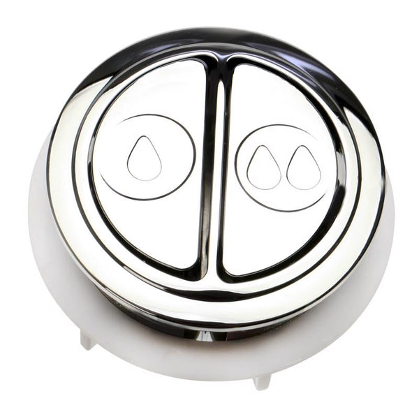 Palanca de descarga Fluidmaster - Botón pulsador plateado/cromado blanco