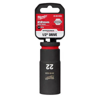 Milwaukee Shockwave 22 mm X 1/2 in. drive Metric/SAE 6 Point Deep Impact Socket 1 pc