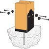POST BASE OA GLV 7.25X6" (Pack of 6)