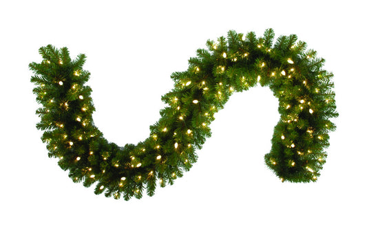Celebrations Platinum 9 ft. L LED Prelit Clear/Warm White Mixed Pine Christmas Garland (Pack of 4).