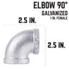 B & K 1 in. FPT  x 1 in. Dia. FPT Galvanized Malleable Iron Elbow