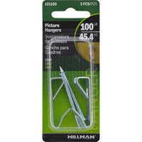 Hillman AnchorWire Silver Conventional Picture Hanger 100 lb. 2 pk (Pack of 10)