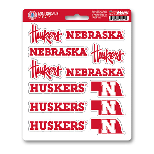 University of Nebraska 12 Count Mini Decal Sticker Pack