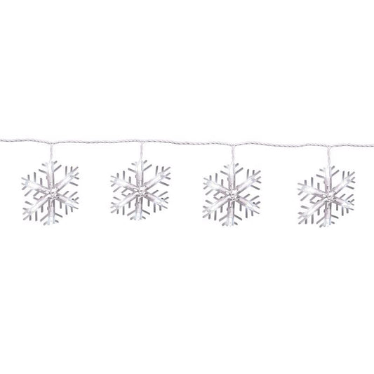 Celebrations Snowflake LED Light Set White 9 ft. 10 lights White (Pack of 8)