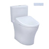 TOTO® WASHLET®+ Aquia® IV One-Piece Elongated Dual Flush 1.28 and 0.9 GPF Toilet with Auto Flush S7A Contemporary Bidet Seat, Cotton White - MW6464736CEMFGNA#01