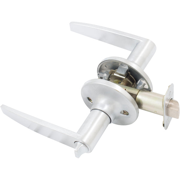 Tucson Door Lever, Privacy (Bed/Bath) Latch, Clear Pack, Satin Chrome by Stone Harbor Hardware
