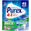 Purex Mountain Breeze Scent Laundry Detergent Pod 11.1 oz 21 pk (Pack of 6)