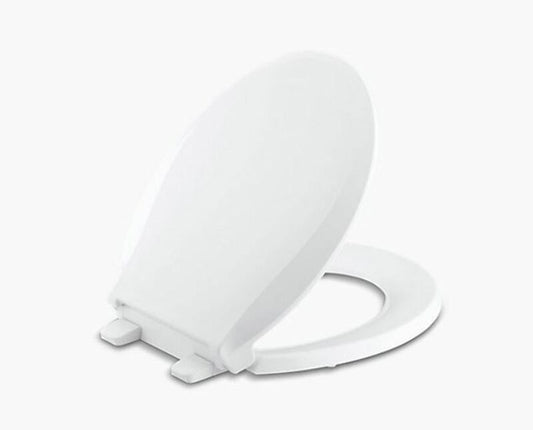 Kohler Cachet Slow Close Round White Plastic Toilet Seat