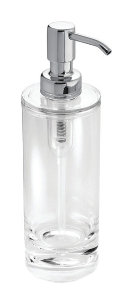 Dispensador de jabón acrílico transparente/plateado con acabado cromado iDesign Eva - Oferta de la semana