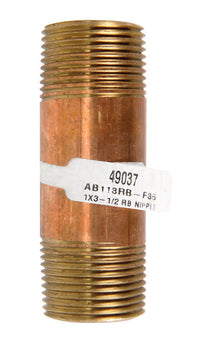 JMF Company 1 in. MPT Red Brass Nipple 3-1/2 in. L