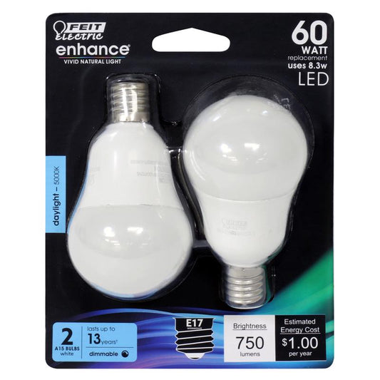 Feit Electric Enhance Dimmable A15 LED Daylight Bulb (Pack of 2)