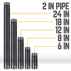 STZ Industries 2 in. MIP each X 2 in. D MIP Black Steel 12 in. L Nipple - Open Box