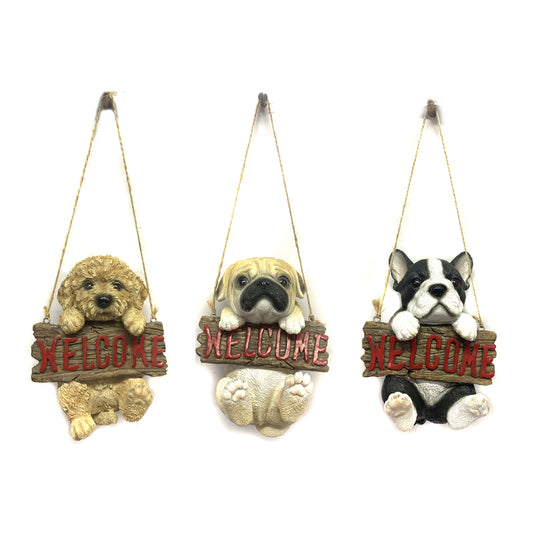 Infinity Assorted Polyresin 6.5 in. H Welcome Dog Wall Hanging Decor (Pack of 15).