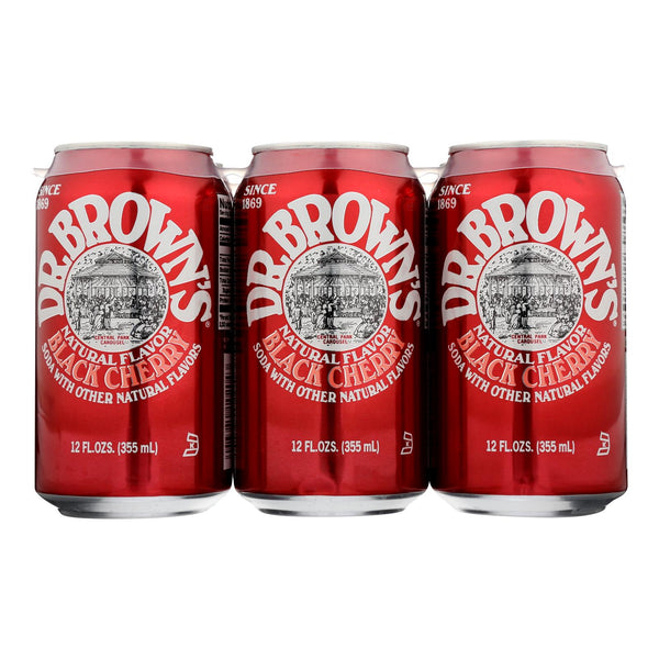Dr. Brown - Soda Black Cherry - Case of 4 - 6/12 FZ (Pack of 4)
