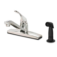 Home Plus One Handle Chrome Kitchen Faucet Side Sprayer Included - Open Box