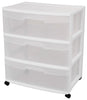Sterilite 5 cu ft Clear/White Drawer Organizer 24 in. H X 21-7/8 in. W X 15-1/4 in. D Stackable