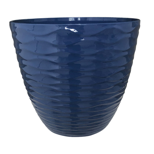 Southern Patio 15 in. D Resin Gallway Patio Planter Navy