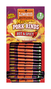 Lowrey's Hot and Spicy Microwave Pork Rinds 1.75 oz. Packet (Pack of 18)