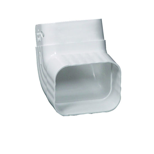 Amerimax 4 in. H x 4 in. W x 5.5 in. L White Vinyl A Gutter Elbow (Pack of 24)