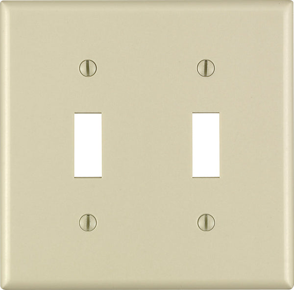 Placa de pared con interruptor basculante de plástico Leviton Ivory de 2 unidades, paquete de 1