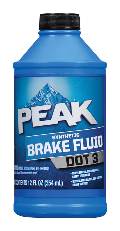 Peak Glycol-Based DOT 3 Approved Brake Fluid 12 oz. for Disc and Drum