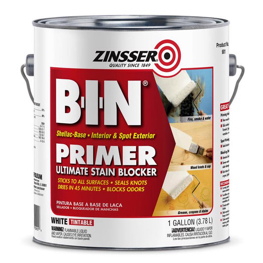 Zinsser B-I-N White Shellac-Based Primer and Sealer 1 gal (Pack of 2)