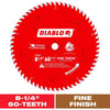 Diablo 8-1/4 in. D X 5/8 in. TiCo Hi-Density Carbide Circular Saw Blade 60 teeth 1 pk