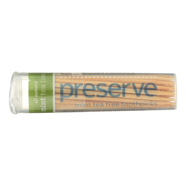 Preserve Flavored Toothpicks Mint Tea Tree - 35 Pieces - Case of 24 (Pack of 24)