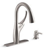 Kohler Mazz 1-Handle High-Arch Swivel Spout Stainless Steel Pulldown Kitchen Faucet