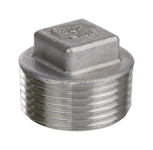 Smith-Cooper 1-1/2 in. MIP Stainless Steel Square Head Plug