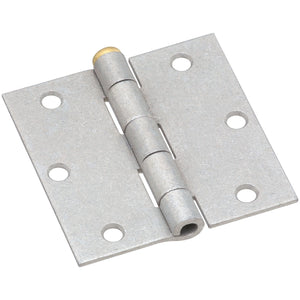 National Hardware 3-1/2 in. W X 3-1/2 in. L Galvanized Silver Steel Broad Hinge 2 pk