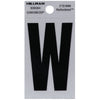 Hillman 2 in. Reflective Black Mylar Self-Adhesive Letter W 1 pc (Pack of 6)