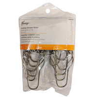 Kenney Chrome Silver Metal Shower Curtain Rings 12 pk