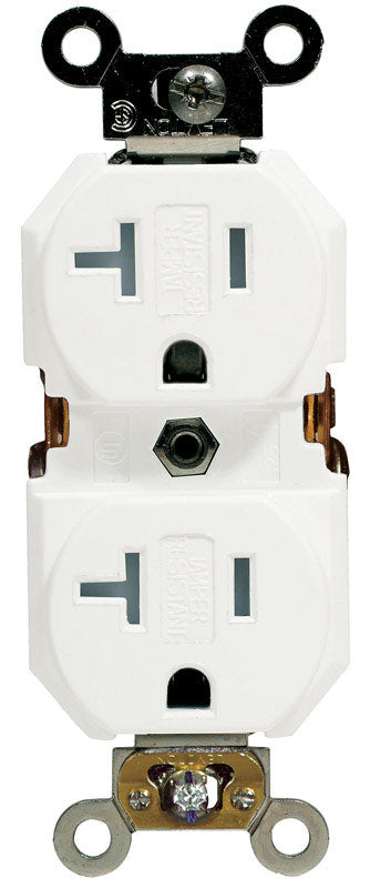 Leviton 20 amps 125 V Duplex White Outlet 5-20R 1 pk