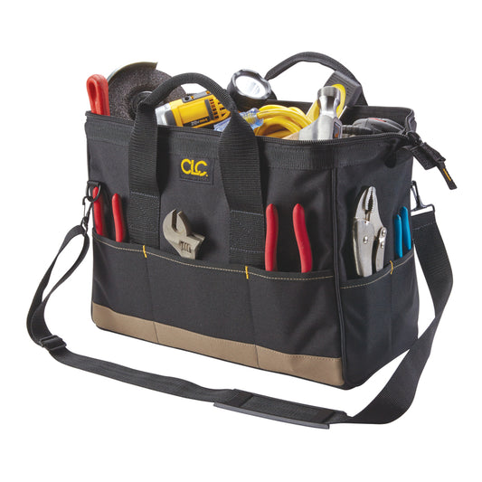 CLC 8.5 in. W X 10 in. H Polyester Tool Bag 22 pocket Black/Tan 1 pc