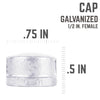 BK Products 1/2 in. FPT Galvanized Malleable Iron Cap (Pack of 5)