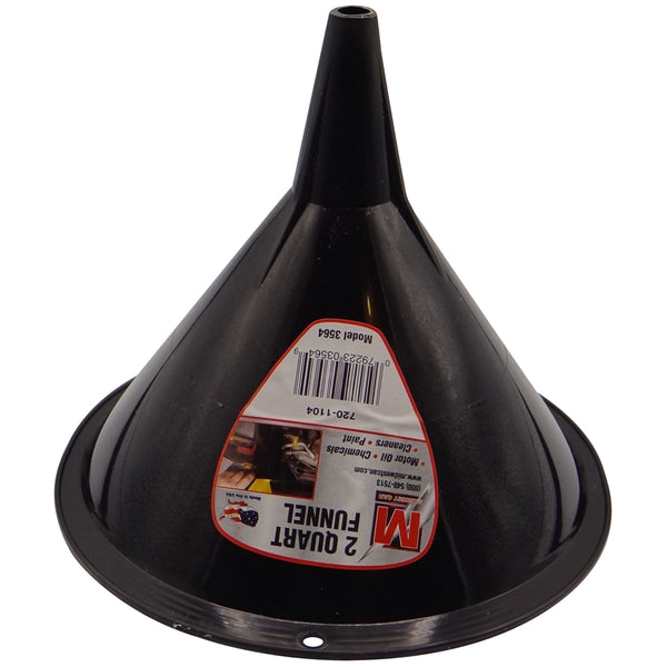 Embudo de polietileno negro Midwest Can de 7 in. de alto y 2 qt