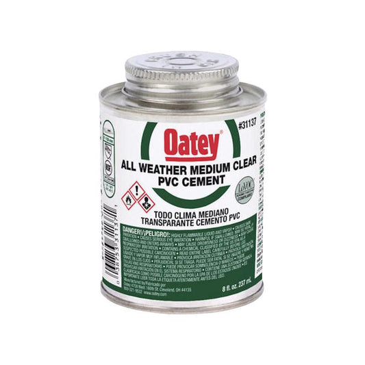 Oatey Clear All Weather Cement For PVC 8 oz. (Pack of 12)
