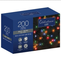 Celebrations LED Micro Multicolored 200 ct String Christmas Light Bulbs 16.24 ft.