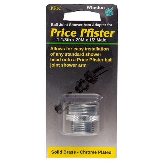 Whedon Pfister Chrome Plated Solid Brass Shower Arm Adapter 1-1/8 L x 1 H x 1-1/8 W in.